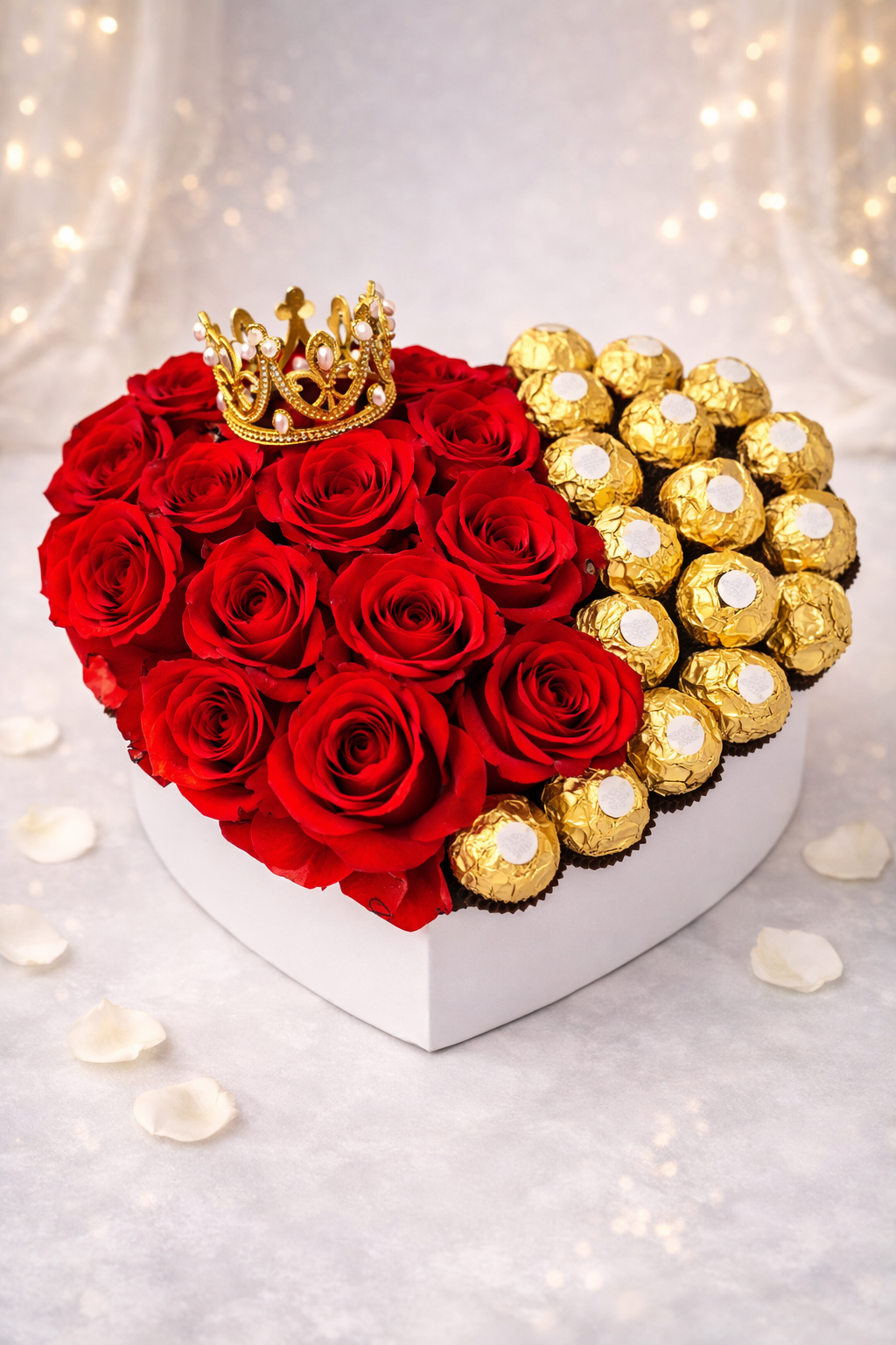Xomaxy – Luxury Heart Rose & Chocolate Arrangement