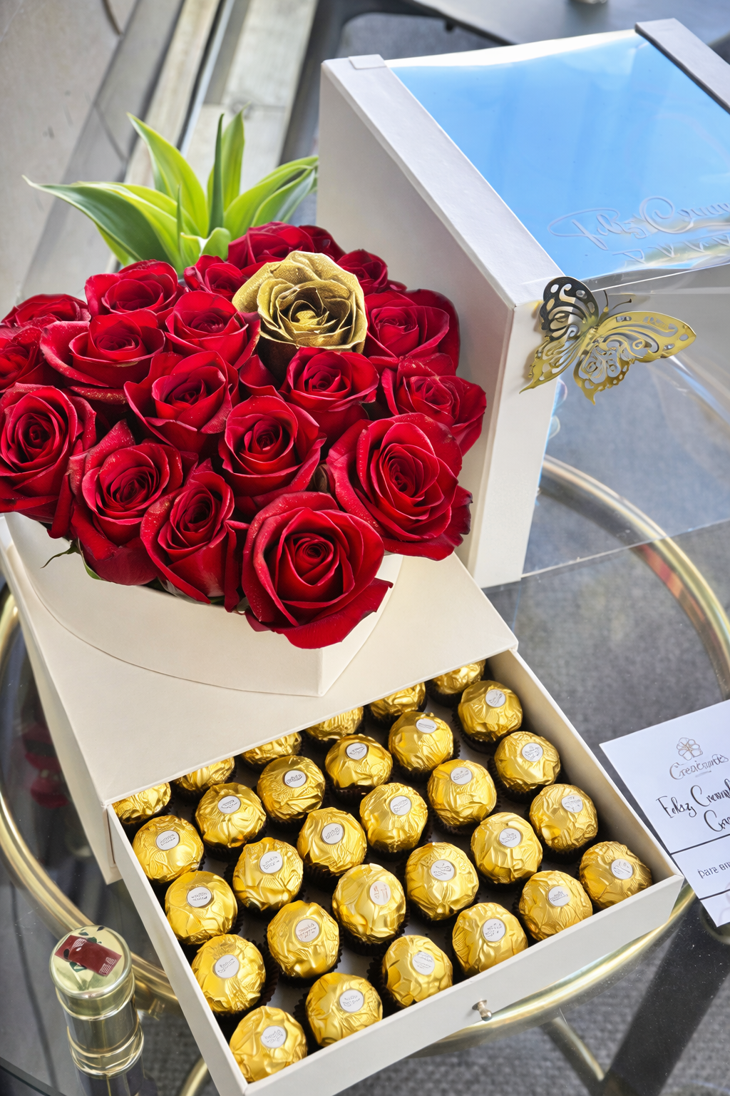 Ramchel - Golden Love Rose & Chocolate Luxury Box