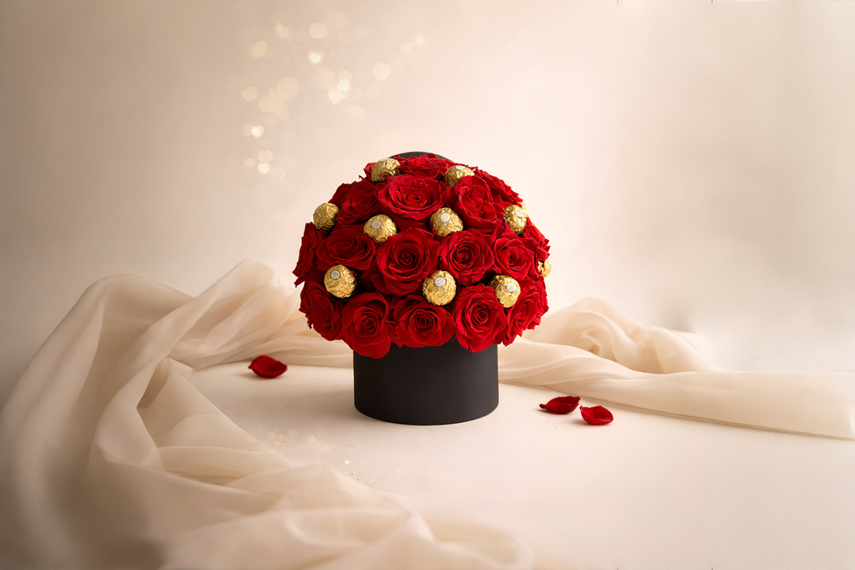 Elisa – Luxury Red Rose & Chocolate Arrangement